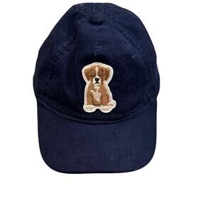 Janie and Jack Navy Blue Dog Corduroy Baseball Hat 12 to 24 Months